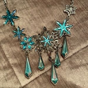 Euro Disney Paris France Frozen Snowflakes Necklace